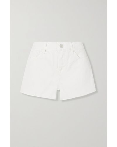 FRAME Short En Jean Effilé Le Grand Garcon - Blanc