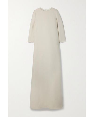The Row Stefos Wool And Silk-blend Crepe Gown - White