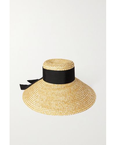 Eugenia Kim Mirabel Grosgrain-trimmed Straw Sunhat - Multicolour