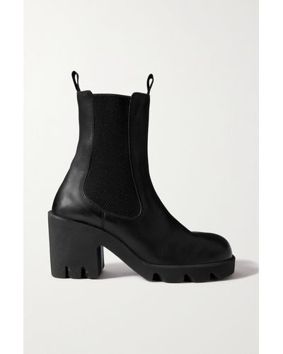 Burberry Stride Leather Chelsea Boots - Black