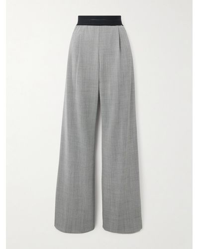Helmut Lang Tweed Wide-leg Trousers - Grey