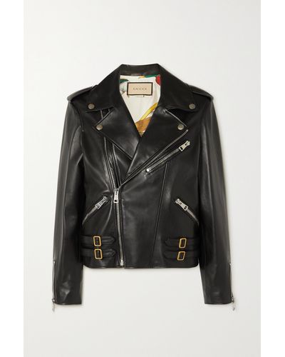 Gucci Plongé Leather Biker Jacket - Black