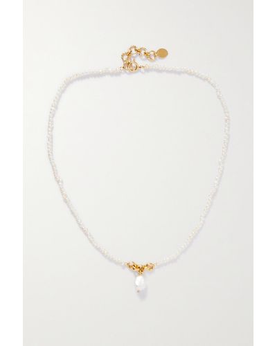 Pacharee Prado Kette Mit Perlen Und Details Aus Gold-vermeil - Weiß
