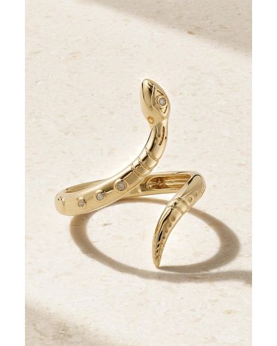 Sydney Evan Snake 14-karat Gold Diamond Ring - Natural