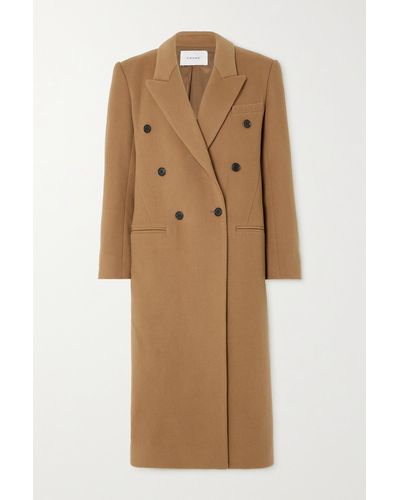 FRAME Double-breasted Wool-felt Coat - Natural