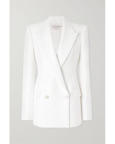 Alexander McQueen Double-breasted Cady Blazer - White