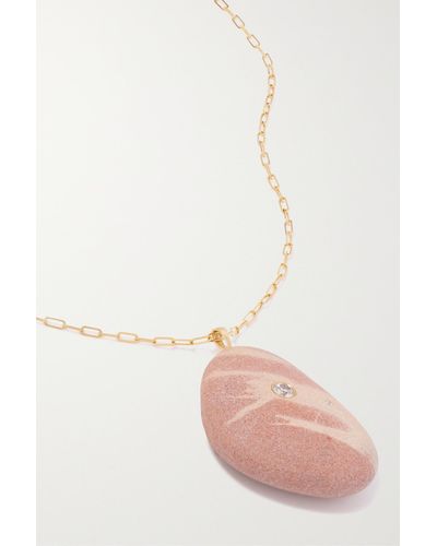 CVC Stones Blushy 18-karat Gold, Stone And Diamond Necklace - Pink
