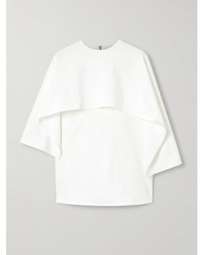 Jil Sander Cape-effect Cotton-jersey Blouse - White