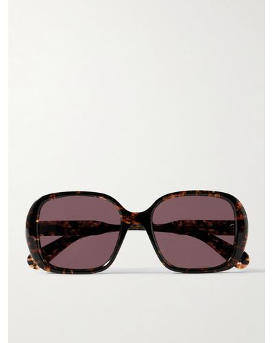 Chloé Gayia Oversized Square-frame Tortoiseshell Recycled-acetate Sunglasses - Brown