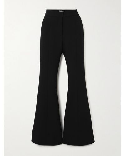 Gabriela Hearst Desmond Wool-crepe Flared Trousers - Black