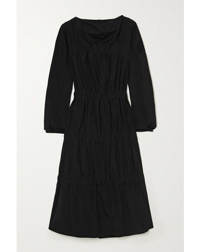Moncler Genius + 1 Jw Anderson Tiered Ruched Poplin Dress - Black