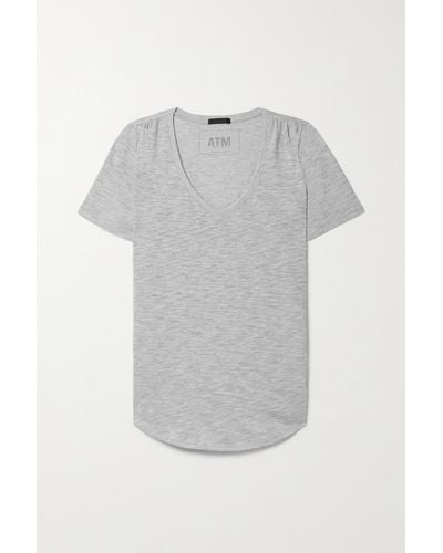 ATM T-shirt Aus Flammgarn-jersey Aus Baumwolle - Grau