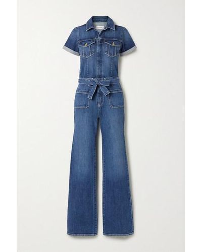 FRAME Le Bardot Jumpsuit Aus Denim - Blau