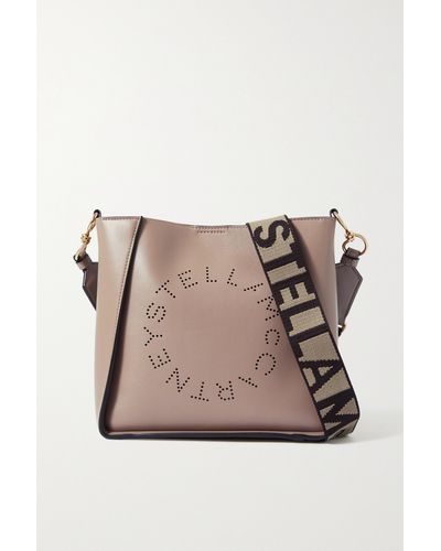Stella McCartney + Net Sustain Perforated Vegetarian Leather Shoulder Bag - Natural