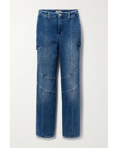 L'Agence Brooklyn High-rise Straight-leg Cargo Jeans - Blue