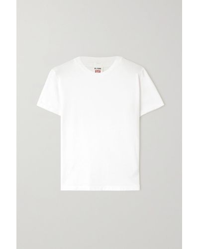 RE/DONE T-shirt Aus Recyceltem Baumwoll-jersey - Weiß