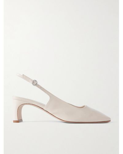 Aeyde Eliza Leather Slingback Court Shoes - Natural