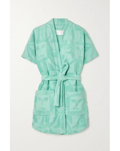 Lucy Folk Sol Cotton-terry Robe - Blue