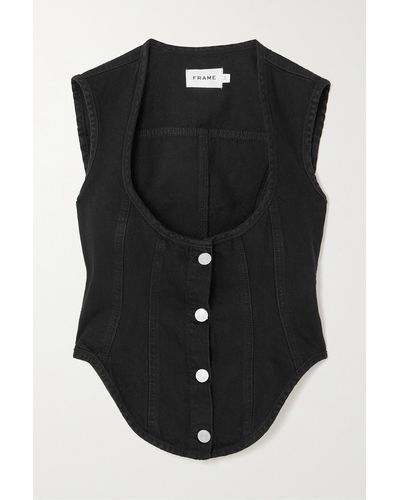 FRAME Denim Bustier Top - Black