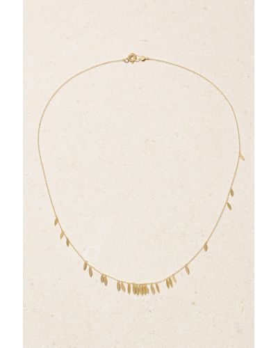 Sia Taylor Scattered Leaf 18-karat Gold Necklace - Natural