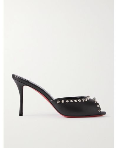 Christian Louboutin Me Dolly 85 Studded Leather Mules - Black