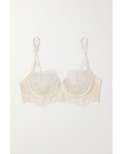 I.D Sarrieri + Net Sustain Tubereuse Blanche Satin-trimmed Embroidered Tulle Underwired Bra - Natural