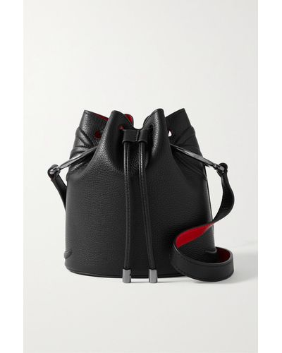 Christian Louboutin By My Side Embellished Textured-leather Bucket Bag - Black