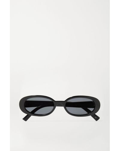 Le Specs Outta Love Oval-frame Acetate Sunglasses - Black