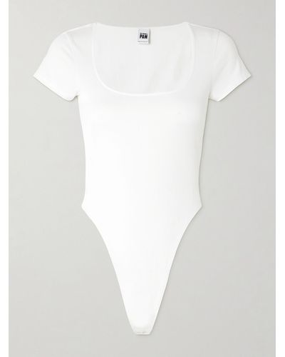 RE/DONE + Net Sustain + Pamela Anderson Stretch Organic Cotton-jersey Bodysuit - White