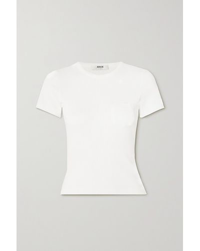 Agolde Arlo T-shirt Aus Geripptem Jersey - Weiß
