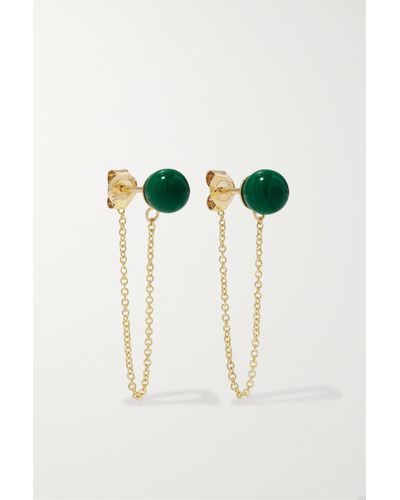 Mateo 14-karat Gold Malachite Earrings - Green