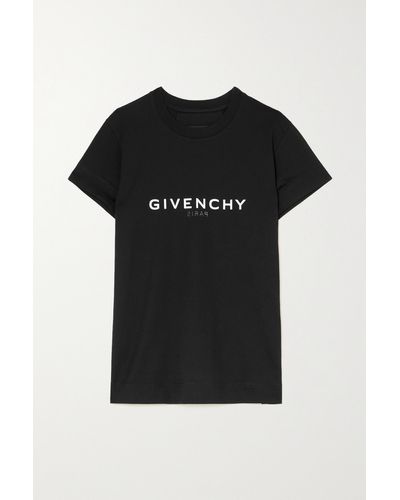 Givenchy Branded Scoop-neck Cotton-jersey T-shirt - Black