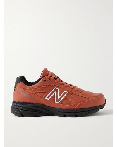 New Balance 990v4 Leather Sneakers - Red