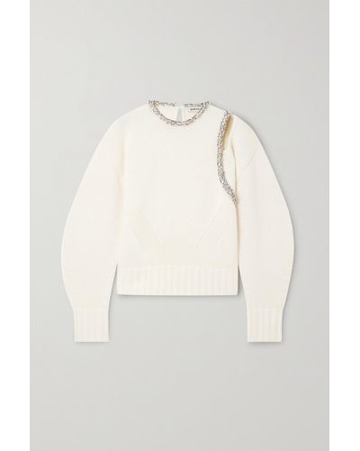 Jonathan Simkhai Monroe Embellished Cotton-blend Sweater - Natural
