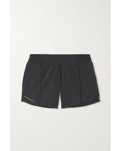 lululemon athletica Hotty Hot Low-rise Mesh-paneled Stretch Recycled-swift Shorts - Black