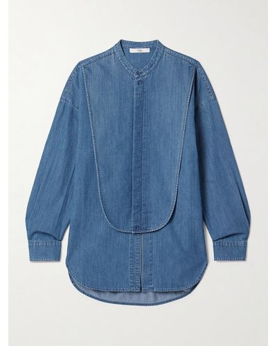 Tibi Layered Denim Shirt - Blue