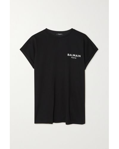 Balmain Flock Logo T-shirt - Black