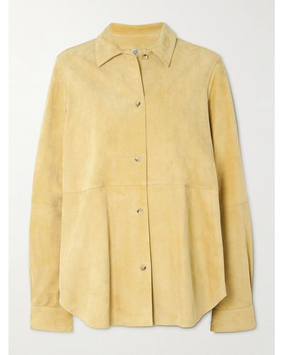Totême Panelled Suede Shirt - Yellow