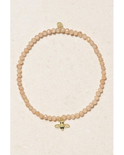 Sydney Evan Tiny Bee 14-karat Gold Multi-stone Bracelet - Natural