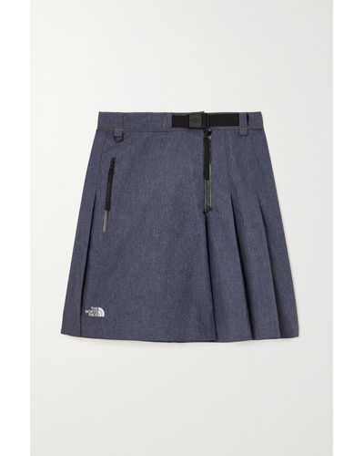 The North Face Pleated Embroidered Shell Mini Skirt - Blue