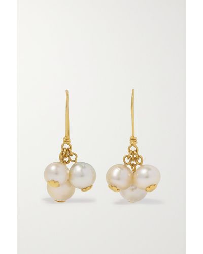 Pippa Small 18-karat Gold Pearl Earrings - White