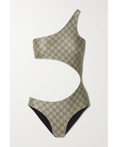 Gucci Asymmetrischer Badeanzug Mit Cut-outs - Grau