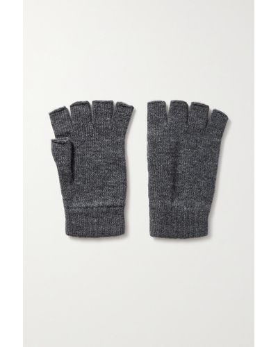 Johnstons of Elgin Cashmere Fingerless Gloves - Black