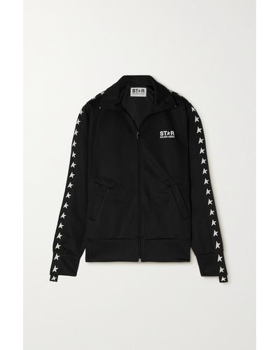 Golden Goose Star Grosgrain-trimmed Printed Jersey Track Jacket - Black