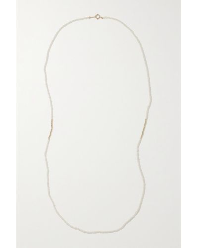 Mizuki 14-karat Gold Pearl Necklace - White