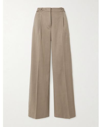 Mother Of Pearl + Net Sustain Michiko Pleated Tm Lyocell-blend Wide-leg Pants - Natural
