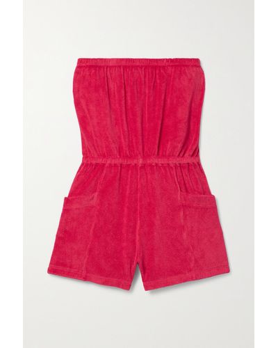 Suzie Kondi Rahni Strapless Cotton-blend Terry Playsuit - Pink
