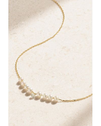 Mizuki Collier En Or 14 Carats (585/1000), Perles Et Diamant - Neutre