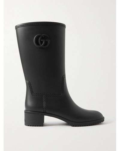 Gucci Damen-Gummistiefel Mit Doppel G - Schwarz