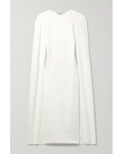 Stella McCartney + Net Sustain Cape-effect Crepe Midi Dress - White